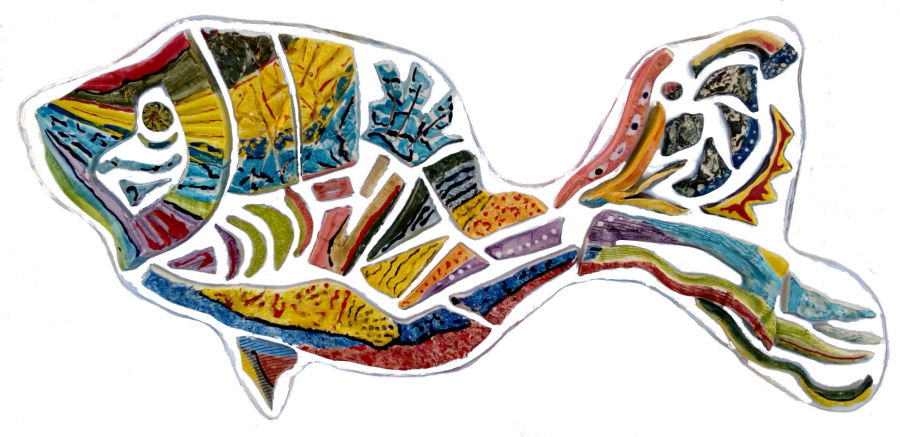 rainbow fish pesce decorativo casa moderna 